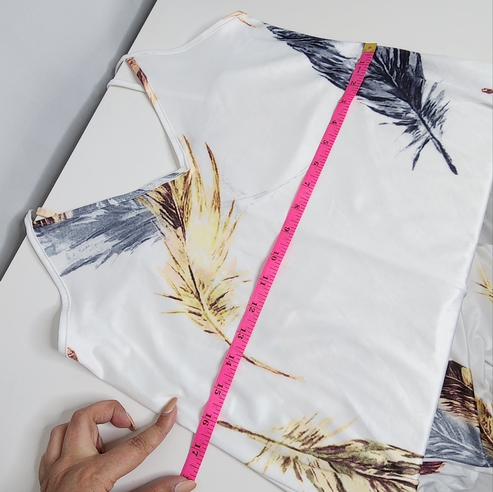 NEW‼️Elegant Feather Print Maxi Summer Dress M - Picture 8 of 10